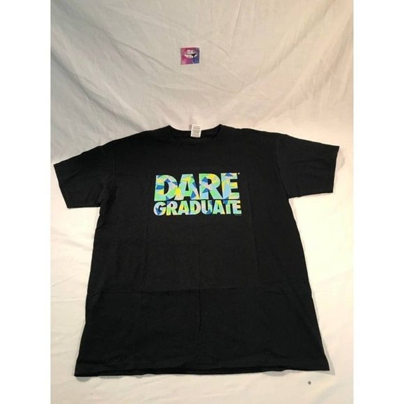 DARE Graphic Shirt Mens sz Large Black Graphic Short Sleeve T-Shirt - Picture 1 of 5
